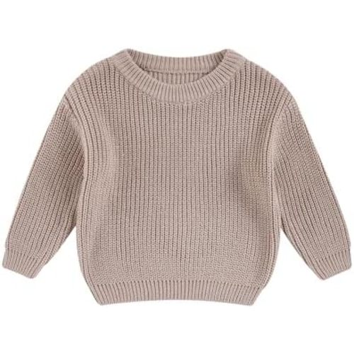 Toddler Baby Girl Boy Knit Sweater Solid Color Crewneck Long Sleeve Pullover Sweatshirt Fall Winter Clothes