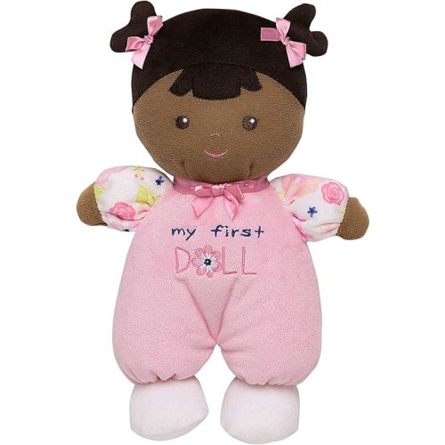 Baby Starters Plush Snuggle Buddy My First Baby Doll, Brunette Eva, Darker Complexion, 10 inch