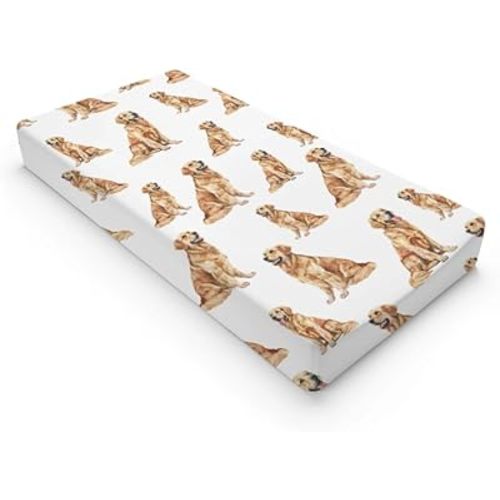 Baby Crib Sheets for Boys Girls Golden Retriever Fitted Crib Sheet for Standard Crib and Toddler Mattress Baby Crib Sheets Neutral Crib Mattress Sheet Super Soft Stretchy Baby Sheet 28''×52''