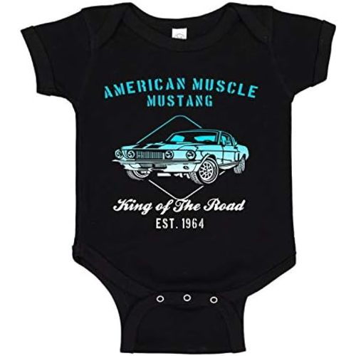 American Muscle Mustang Racing GT500 Classic Cars Speed Shop 1964 Cotton Baby Romper Bodysuit