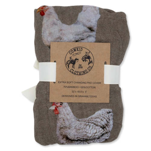 Chicken Bamboo Muslin Changing Pad Cover – Cowkid Clothing Company