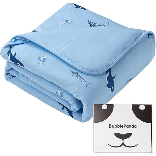 BubblePanda Rayon Made from Bamboo Baby Blanket for Boys Girls Neutral Soft Crib Blanket Toddler Quilt Comforter Newborn Nursery 30 x 40 Inch Shark