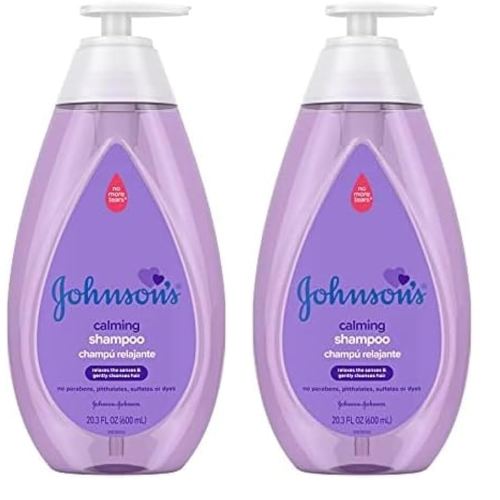 Johnson's Baby Calming Baby Shampoo with Soothing NaturalCalm Scent, Hypoallergenic & Tear-Free Baby Hair Shampoo, Free of Parabens, Phthalates, Sulfates & Dyes, 20.3 fl. oz (Pack of 2)