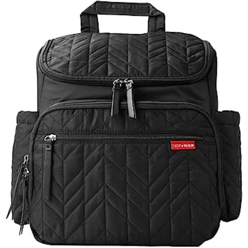Skip Hop Diaper Bag Backpack: Forma, Multi-Function Baby Travel Bag with Changing Pad & Stroller Attachment, Jet Black