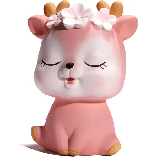 Piggy Bank Girls, Cute Deer Money Bank, Unbreakable Plastic Coin Bank, Pink Piggy Banks Saving Money Box Home Room Decoration Birthday for Kids Adults
