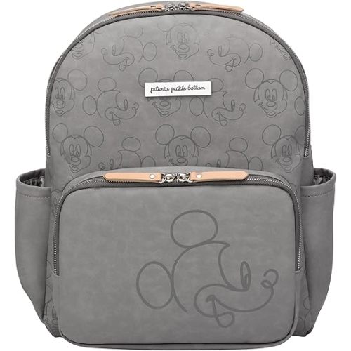 Petunia Pickle Bottom District Diaper Bag Backpack for On-The-Go Parents, Stylish, Spacious & Secure, Lightweight & Easy to Clean, Perfect for Everyday Use (Love Mickey Mouse)