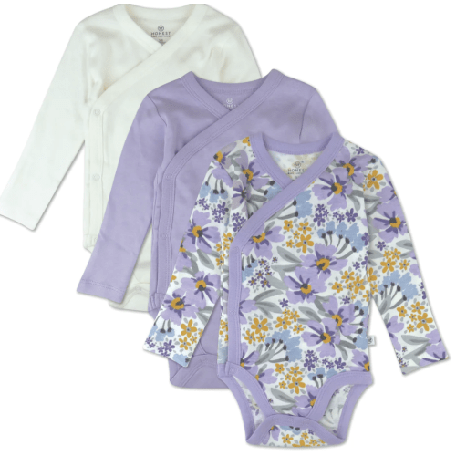 3-Pack Organic Cotton Long Sleeve Side-Snap Bodysuits | Honest Baby Clothing