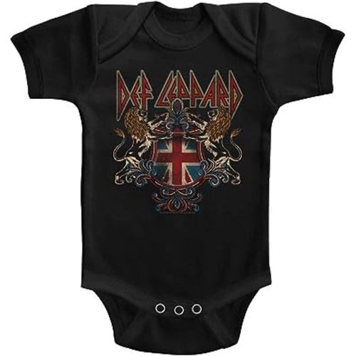 Def Leppard 80s Metal Band Rock N Roll Def Crest Infant Baby Snapsuit Romper