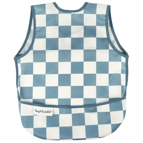 Tiny Twinkle Mess Proof Baby Bib - Waterproof Toddler and Baby Apron Bib - Machine Washable - PFAS and BPA Free