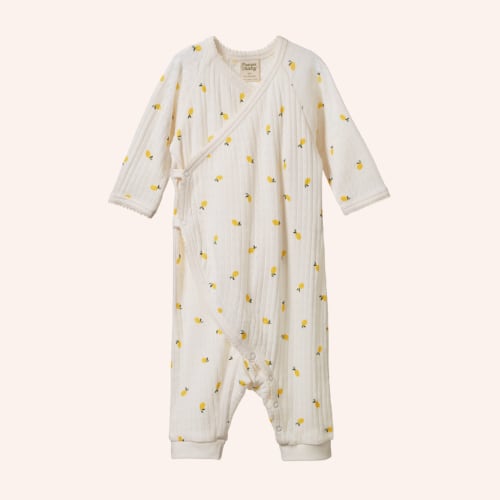 Kimono Stretch & Grow Pointelle - Lemon Print