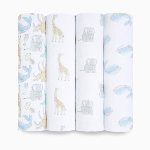 aden + anais Essentials Cotton Muslin Swaddles - 4 Pack | Natural History