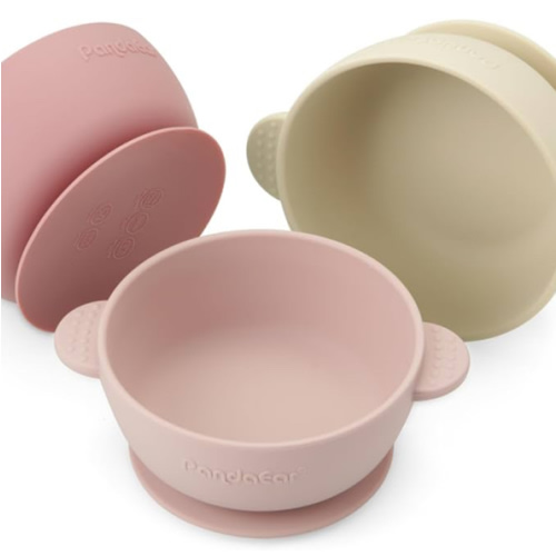 Amazon.com: PandaEar 3 Pack Baby Bowls with Suction| Stay Put Silicone Food Bowl for Babies Kids Toddlers Infants| Food Grade Soft Safe BPA-Free Silicone (Pink) : Baby