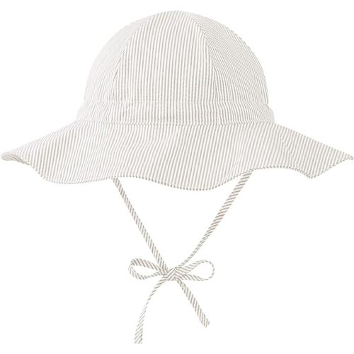 Zando Baby Sun Hat UPF 50+ Toddler Sun Protection Bucket Hats for Boys Girls Infant Wide Brim Beach Hat Baby Bucket Hat 0-4T - 0-6 Months - Beige