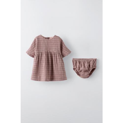 PLAID DRESS - Beige-pink | ZARA United States