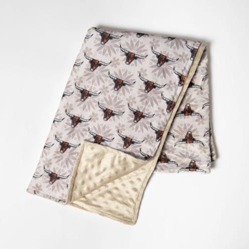 Western Cow Minky Baby Blanket