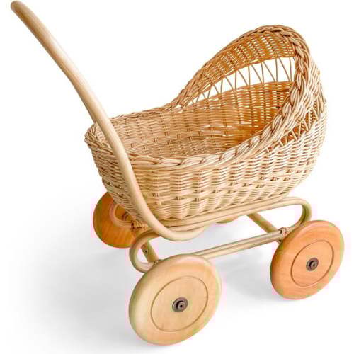 Rattan Doll Pram, Natural - Poppie | Maisonette