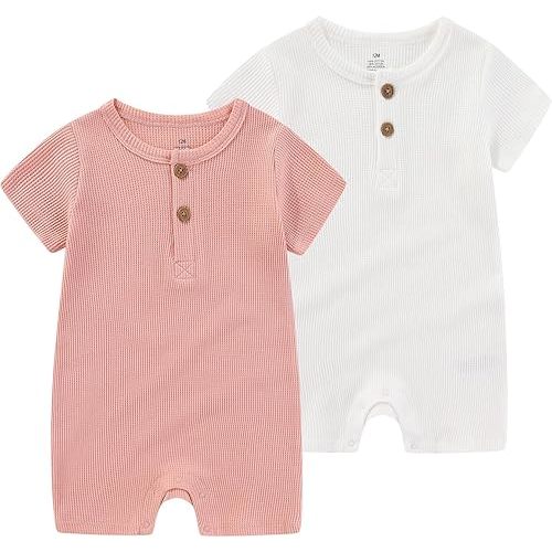 Baby Bodysuits Solid Romper One-Piece Newborn Clothes 2 Pack Baby Shower Gifts