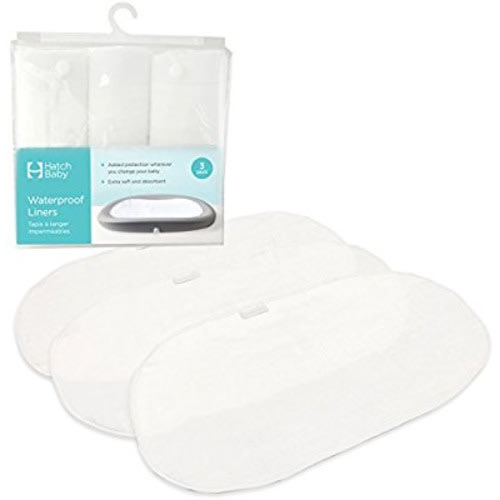 Hatch Baby Waterproof Changing Pad Liners, White, 3 Count