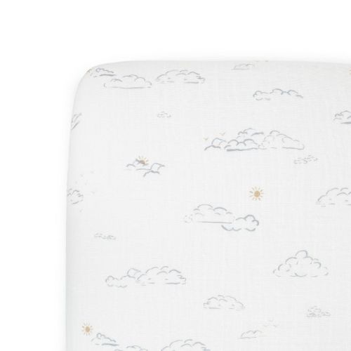 Little Unicorn Cotton Muslin Crib Fitted Sheet - Partly Cloudy