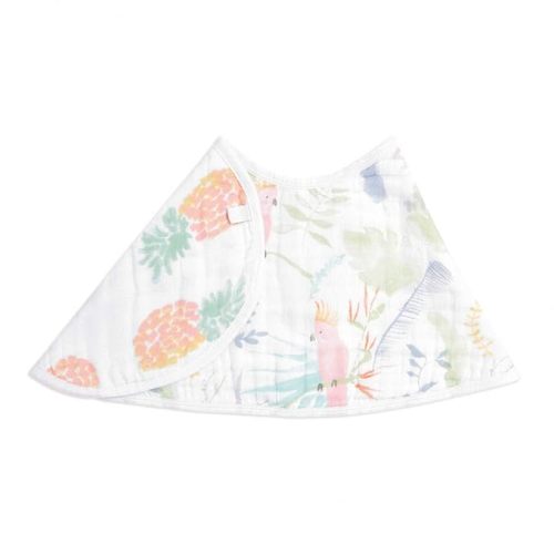 aden + anais Essentials Burpy Bib, 100% Cotton Muslin, Soft Absorbent 4 Layers, Multi-Use Burp Cloth and Bib, 22.5" X 11", Single, Tropicalia-Jungle Bird