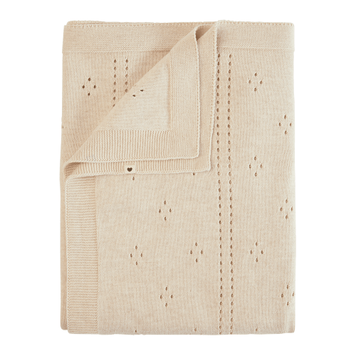 Knitted Blanket Pointelle - Ivory