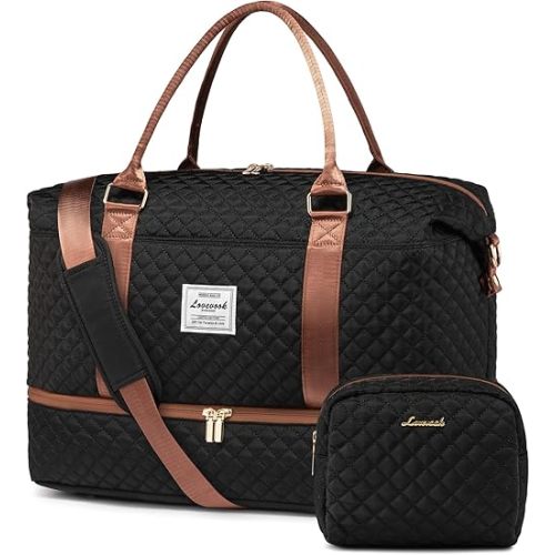 LOVEVOOK Travel Duffle Bag,Weekender Bags for Women with Shoe Compartment，Carry on Overnight Bag with Toiletry Bag,Gym Duffel Bag with Wet Pocket, Hospital Bags for Labor and Delivery