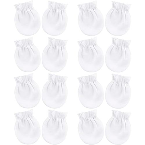 BQUBO Newborn Infant Toddler Mittens No Scratch Cotton Elastic Wrist Gloves Hypoallergenic for 0-6 Months Baby Boys Girls