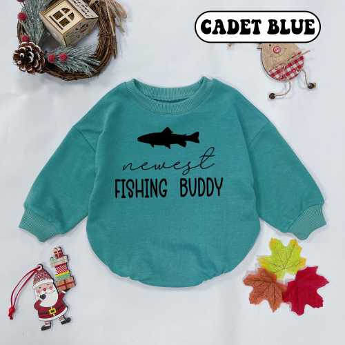Newest Fishing Buddy baby Romper Sweatshirt, Daddy’s Fishing Buddy Bodysuit, Baby Announcement, Pregnancy Announcement, Fishing Theme