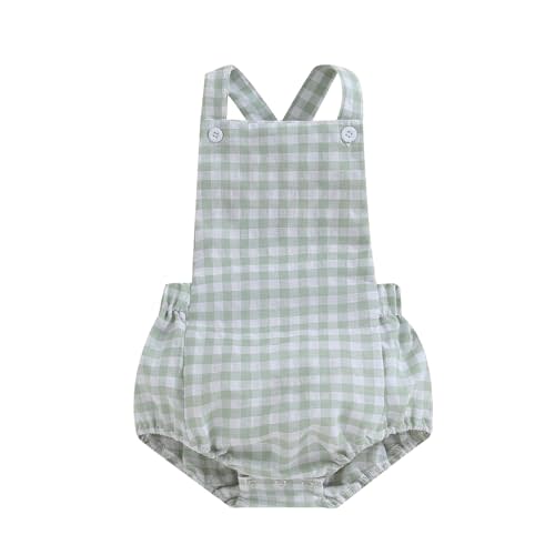 doublebabyjoy Newborn Baby 1 Piece Summer Romper Baby Girl Boy Solid Color Jumpsuit Sleeveless Backless Overalls Outfits