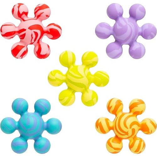 Ubbi Joinibble Teether for Babies, Food-Grade Platinum Silicone, Soothes Teething and Massages Gums, BPA and PVC-Free, 5 Pack