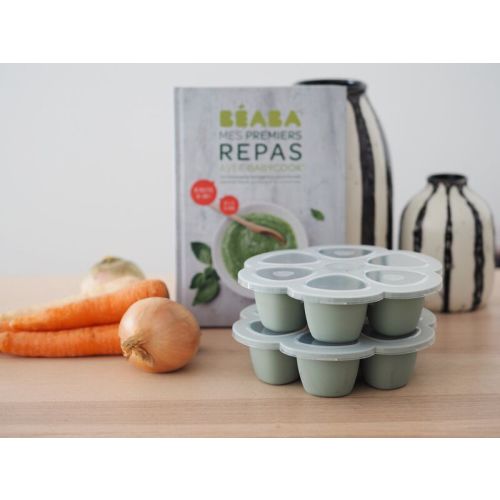 Silicone Multi-Portion Trays 6x3 oz. sage green | BEABA | USA