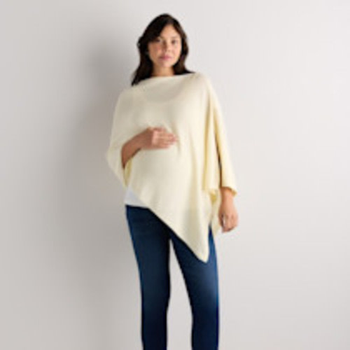 Quince Lightweight Cotton Cashmere Nursing Shawl - Pale Custard Yellow