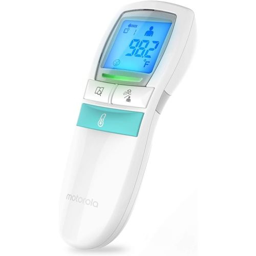 Motorola Care 3-in-1 Non-Contact Baby Forehead Thermometer - Body, Food or Liquid Temperature, Handheld Clinical Device for Kids, Adults - No Touch, Quick & Accurate Reader-Large Display, White