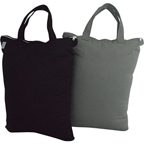 Amazon.com : MOM & BAB Wet Bags for Baby Cloth Diapers, Swimsuits and Towels, Travel, Wet Dry Bag for Diaper Bag, Breast Pump Parts, Gym | Water & Odor Resistant (Black & Gray) : Baby