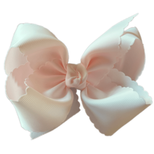 Ballerina Pink Scallop Edge Grosgrain Bow Headband