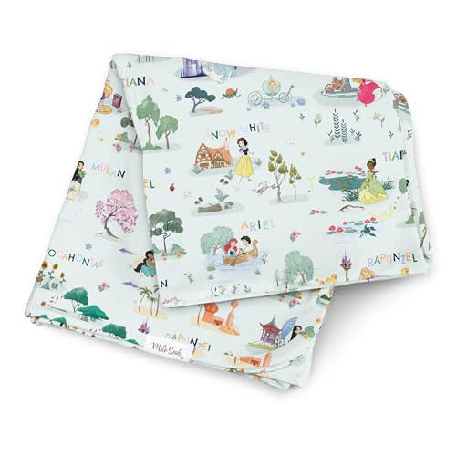 Milk Snob Disney Enchanted Kingdoms Baby Girl Swaddle Blanket, Soft Receiving, Security Bed and Play Blanket, Toddler and Infant Baby Bedding Registry and Shower Gifts, Newborn Essentials, 35x35