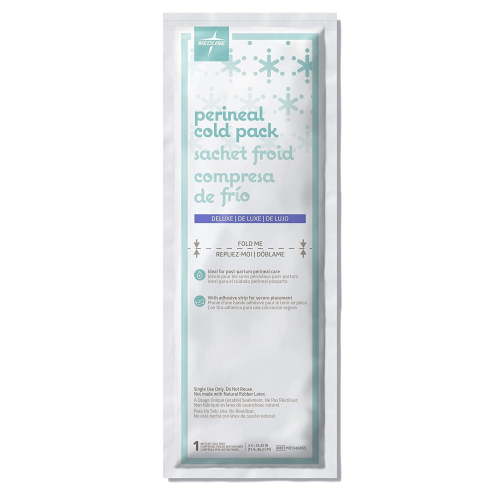 Medline Premium Perineal Cold Packs for Postpartum Care with Adhesive Strip (24 Count) Each Absorbent Pad is 4.5" x 14.25"