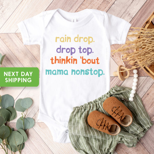 Funny Rap Onesie®, Funny Baby Onesie®, Funny Napper Onesie® I Love My Mom Onesie® Rain Drop Drop Top, Funny Baby Onesie®