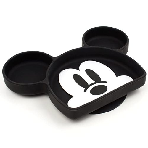 Bumkins Disney Silicone Grip Dish, Suction Plate, Divided Plate, Baby Toddler Plate, BPA Free, Microwave Dishwasher Safe - Mickey Mouse