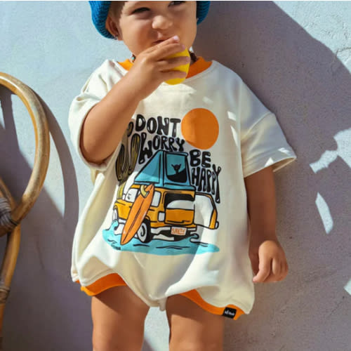 Don't Worry Be Happy -French Terry Jumpsuit – Salty Shreds