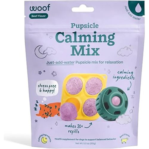 WOOF Dog Pupsicle Mix - Easy-to-Make DIY Pupsicle Refills - Tasty, Healthy Pupsicle Mix - Wholesome Ingredients - Long-Lasting - Calming Mix