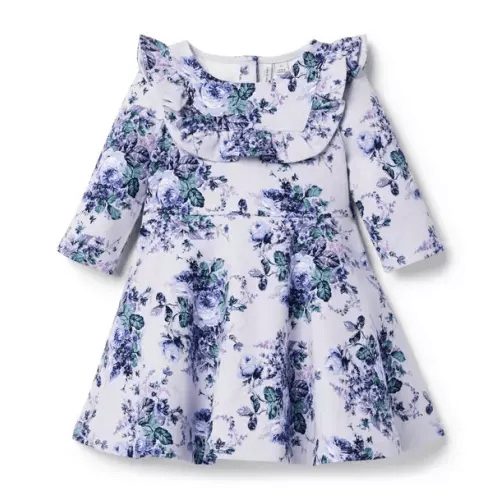 Girl Lilac Floral Floral Ponte Dress by Janie and Jack