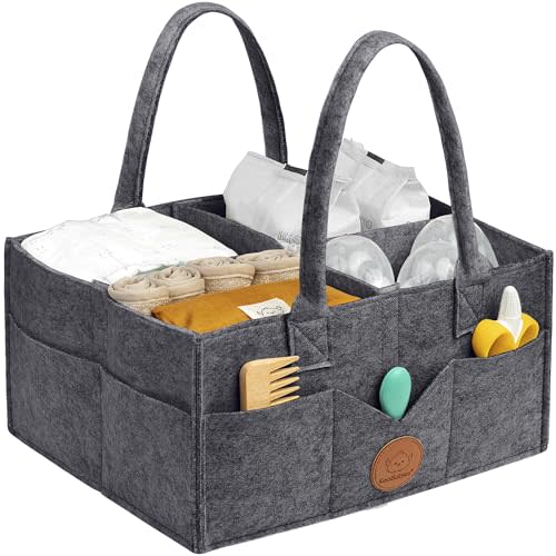 KeaBabies Diaper Caddy Organizer - Baby Organizer for Nursery, Car Storage Organizer, Baby Gift Basket, Changing Table Organizer,Portable Diaper Organizer Caddy for Girls, Boys(Mystic Gray)