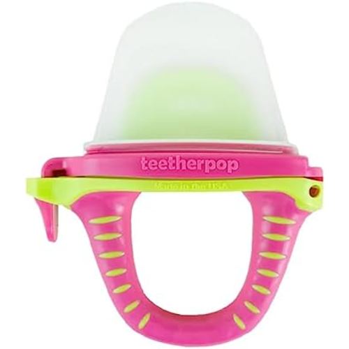 teetherpop No Mess Frozen Baby Teethers, Fill w/Breastmilk, Purees, Smoothies, Juice, USA Made, Medical Grade Materials, Soothie Pacifier, Baby Fruit Feeder, Teething Toys for Teething Relief