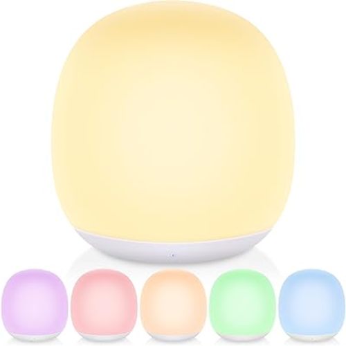 Night Light for Kids, Egg Night Light for Nursery,RGB Color Changing&Dimmable Touch Control Baby Light with Timer, Silicone Portable Toddler Nightlight Lamp for Bedside, Kids Room