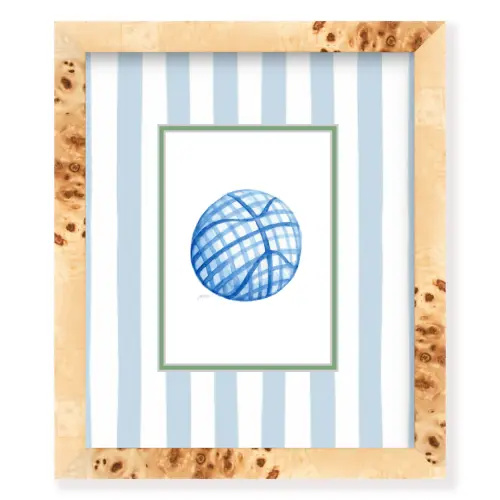 Blue Gingham Watercolor Basketball Art Print (Vertical & Horizontal Available) — Simply Jessica Marie