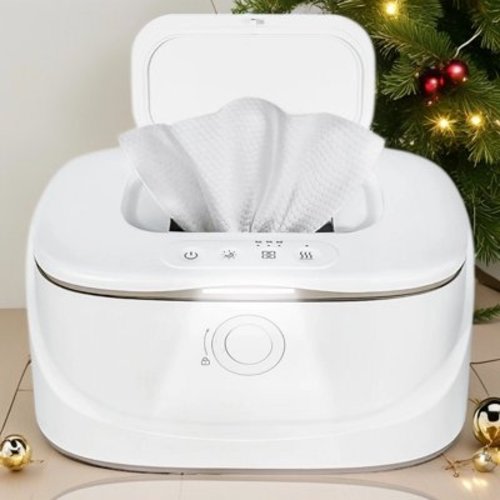 Byseng Baby Wipe Warmer for Vehicle and Home Use, Baby Wet Wipes Dispenser with Night Light Temperature Display