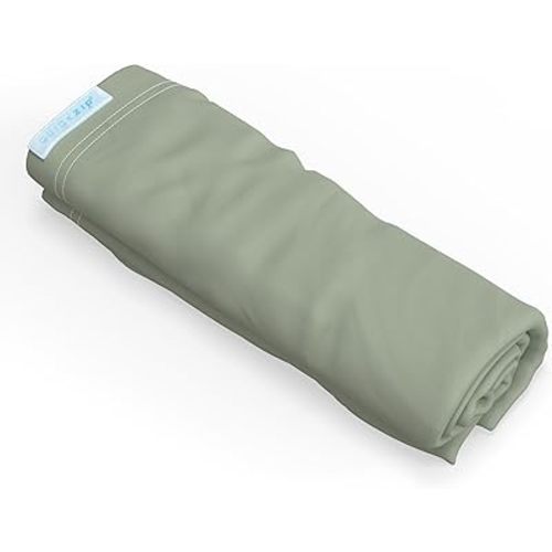 QuickZip Crib Extra Zip-On Sheet (SecureFit Wraparound Base Not Included) - Faster, Safer, Easier Baby Crib Sheets - Moss Green 100% Cotton - Fits All Standard Crib Mattresses