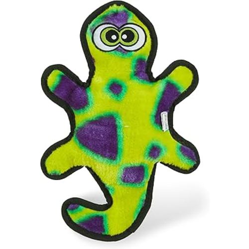Outward Hound Durablez Tough Plush Squeaky Dog Toy, Gecko, Green, Medium