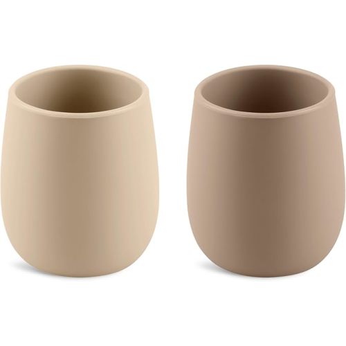 Silicone Tiny Open Cups, Training Cups for Baby Led Weaning (Sand/Natural)